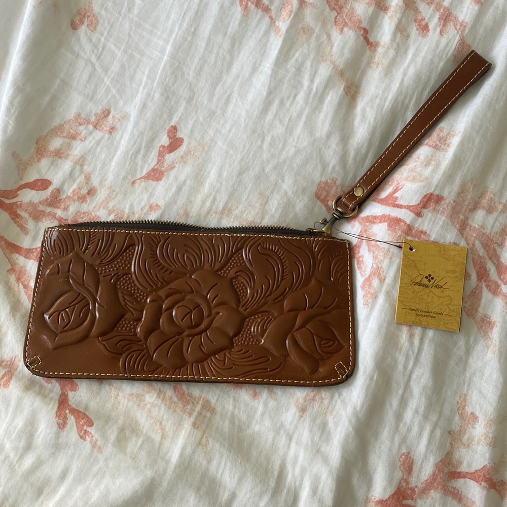 Brown leather purse